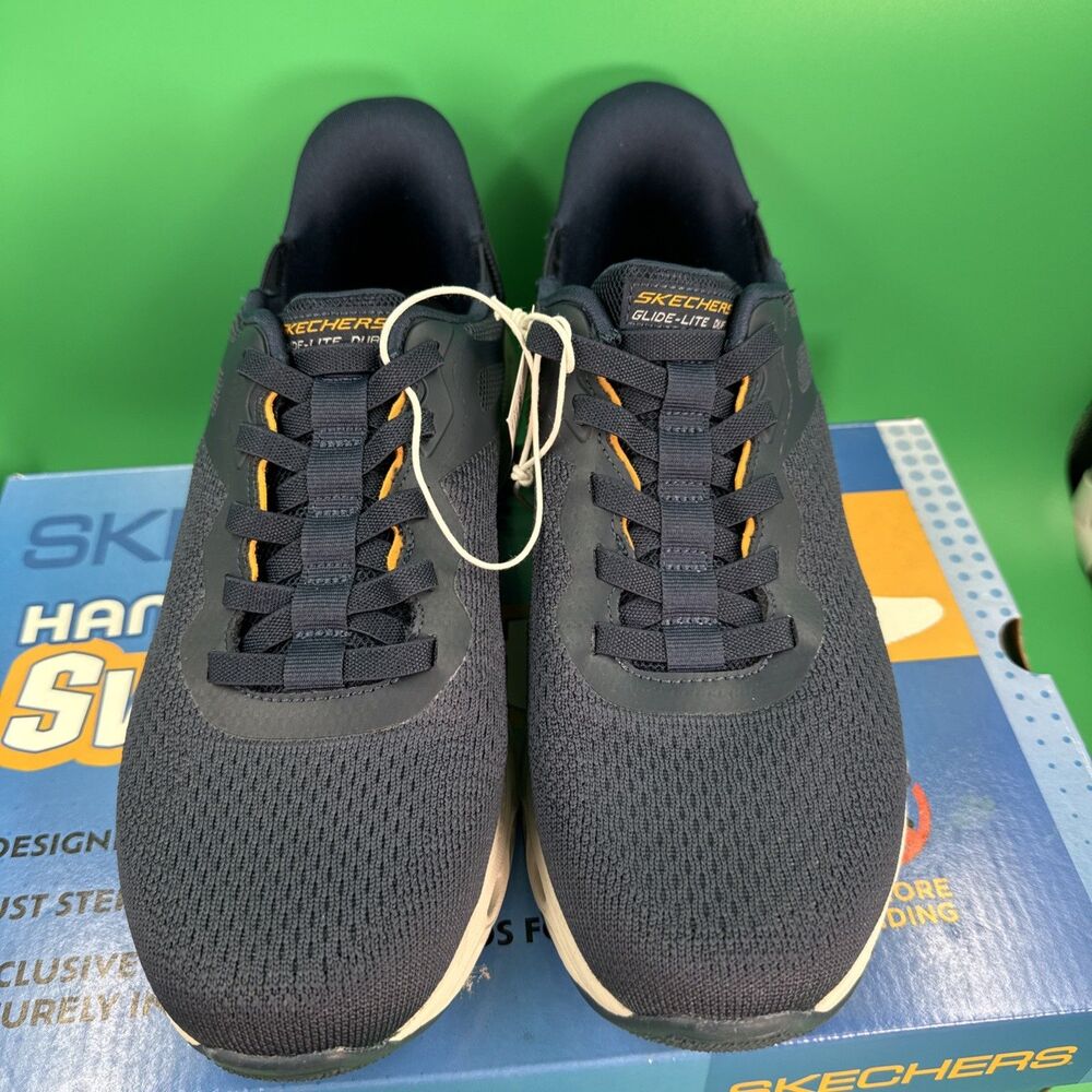 Skechers Swift Fit Hands Free Sneakers Men’s 9.5 Navy Memory Foam Shoes - Picture 2 of 16